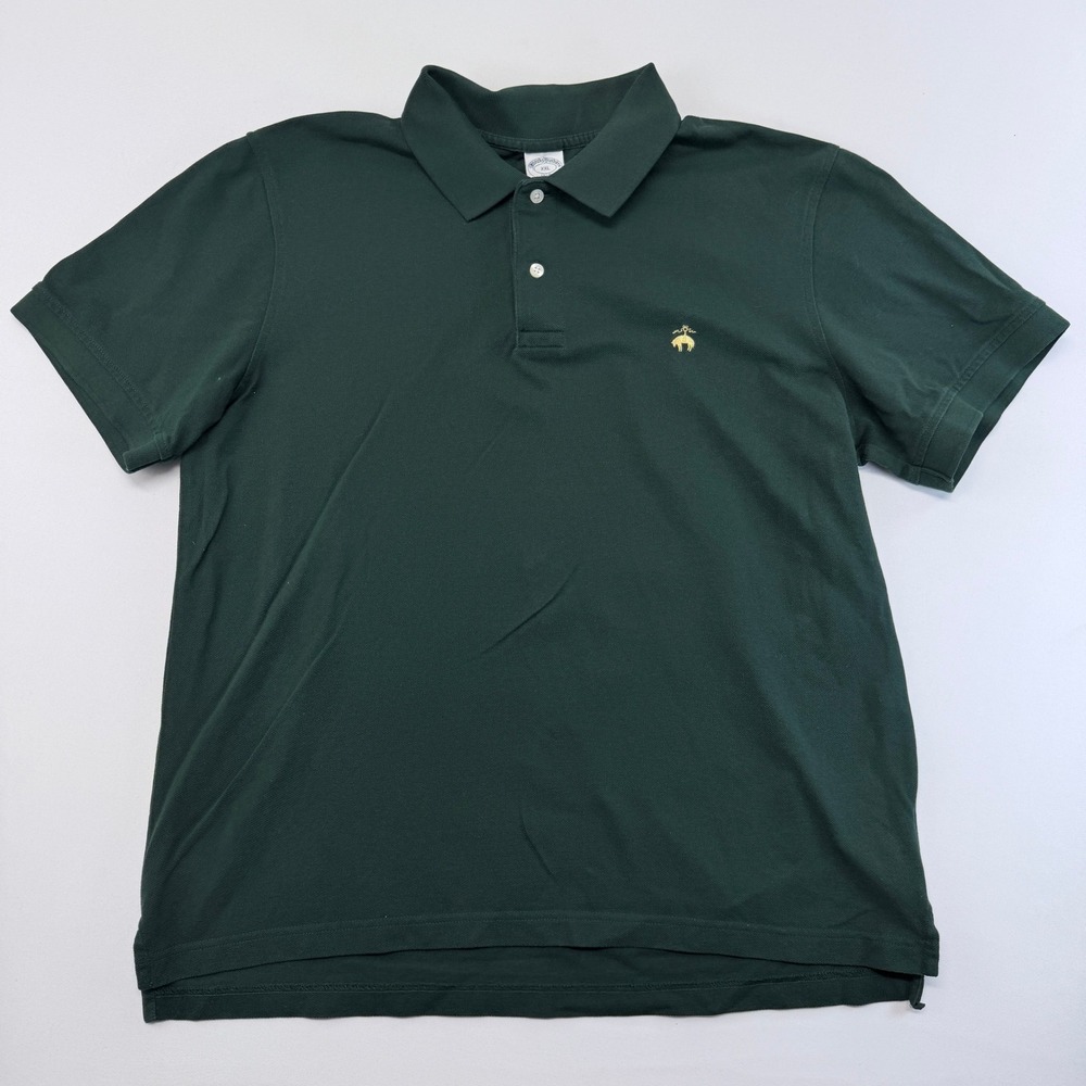 Brooks Brothers 1818 Performance Polo Shirt XXL Slim Fit Forest Green Cotton